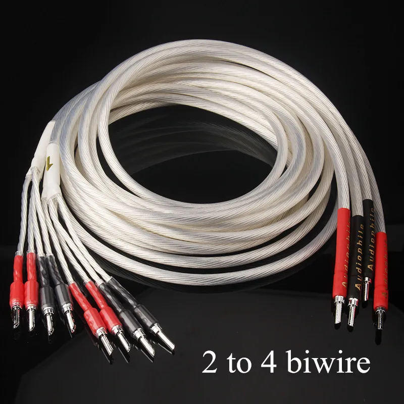 Xangsane/Elephant God Fever Single Crystal Copper Silver Plated Speaker Cable Hifi Audio Amplifier Speaker Audio Cable