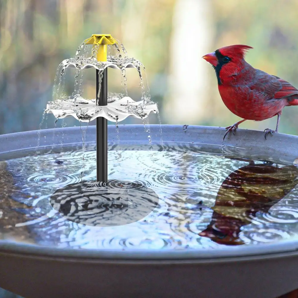 Solar Water Fountain Eco-friendly Fountain Pump Solar Powered Glass Panel Bird Bath Water Pump with Stakes for Water