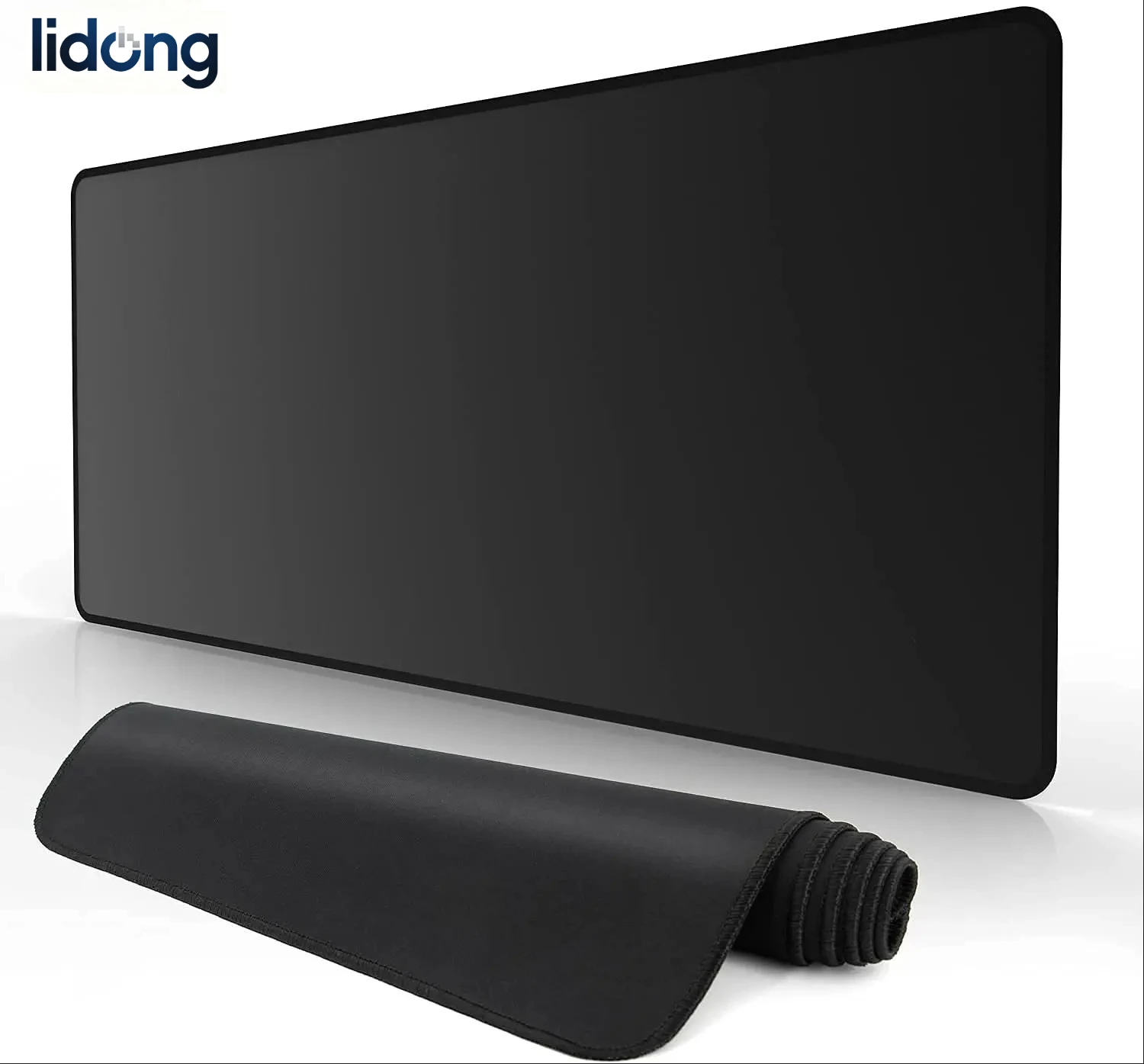 Mouse Pads Pretos Estendidos, Grande Mouse Pad Antiderrapante, Tapete de Borracha para Mesa, Tapete para Computador com Borda Costurada, MousePad para Jogos
