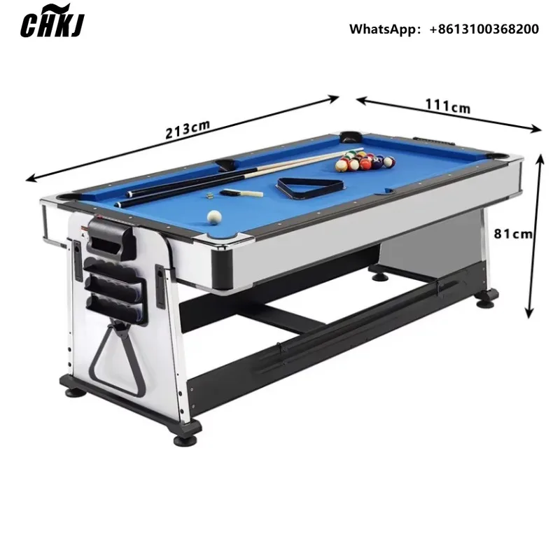 -Black And White Two-color 4 In 1 Multi-functional Billiard Table Flip Billiard Table/air Hockey/ Tennis Table