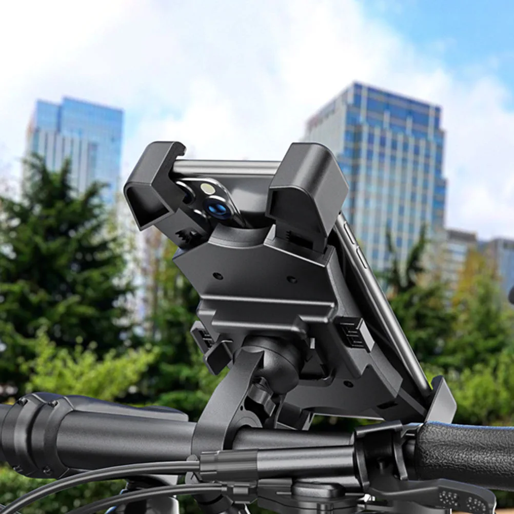 

Electric Bike Phone Mount Clip Bicycle Holder Tension Knob Silicone Mat Universal Mobile Support Handlebar Bracket