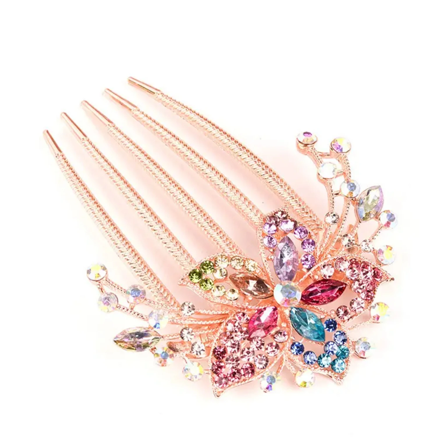 Sparkling Rhinestone Encrusted Women's Hairpin Barrette Accessory, Ideal Mother's Day Gift for Mom, Gorgeous Hair Accessory for