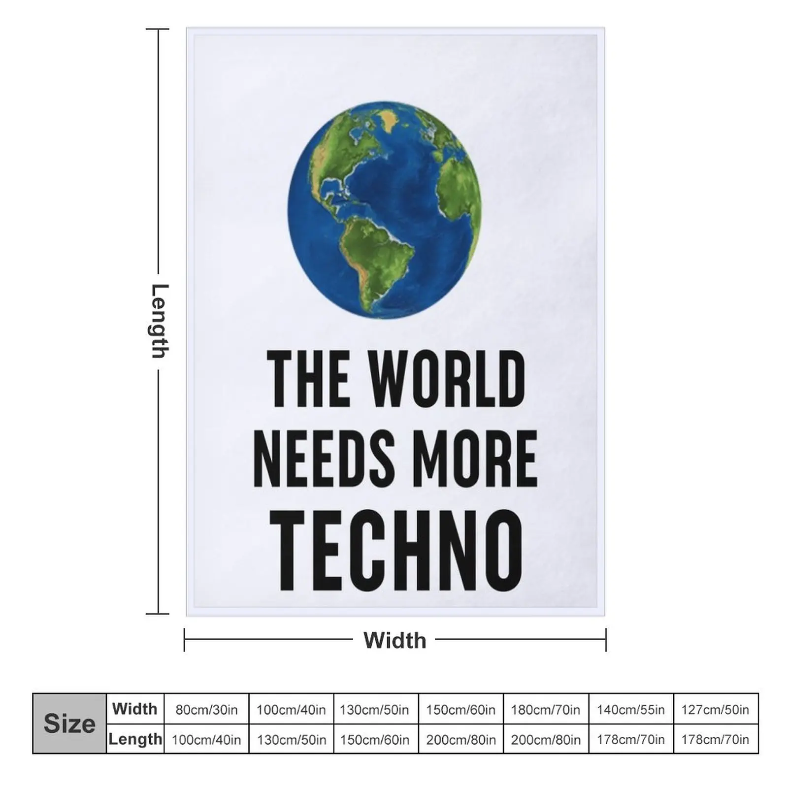 Word Needs More Techno Techno Music Techno Clothing Electronic Music Joke Funny Dance Music Gift Throw Blanket Quilt Blankets