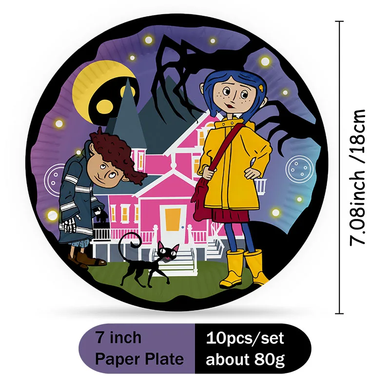 Cartoon Coraline Girl Theme DIY disposable  Party Supplies Birthday  Decoration Cake Supplies Kid Tissue paper box gift
