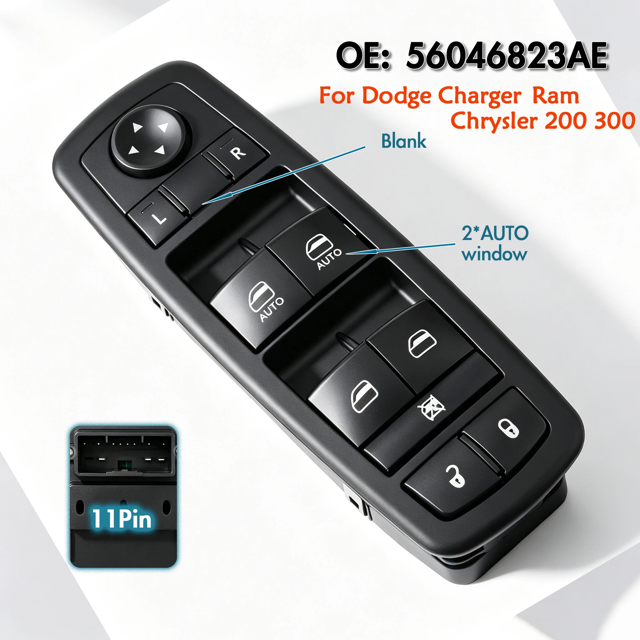 56046823AE For Dodge Charger Chrysler 200 300 Ram,Driver Side Electric Power Master Window Switch Lifter Control Button Panel