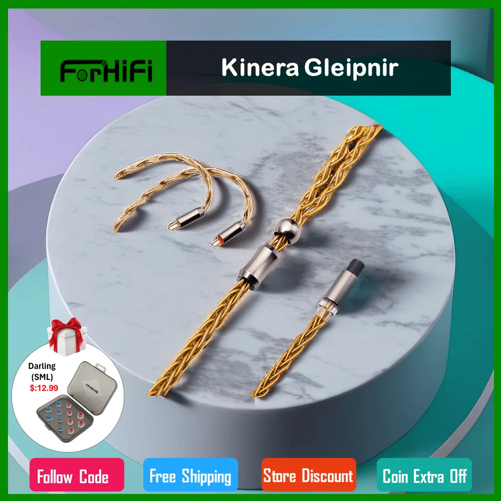 

Kinera Gleipnir Earphone Upgrade Cable 6N OCC With Gold Plated 2.5mm 3.5mm 4.4mm Plug 0.78 2pin / MMCX Hifi DJ Music Headphone