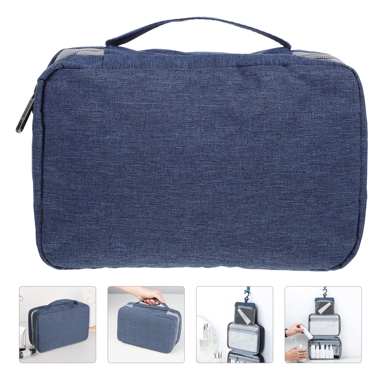 

Multipurpose Toiletry Bag Foldable Design Stylish Waterproof Polyester Wash Pouch for Makeup Skincare Essentials Travel Camping