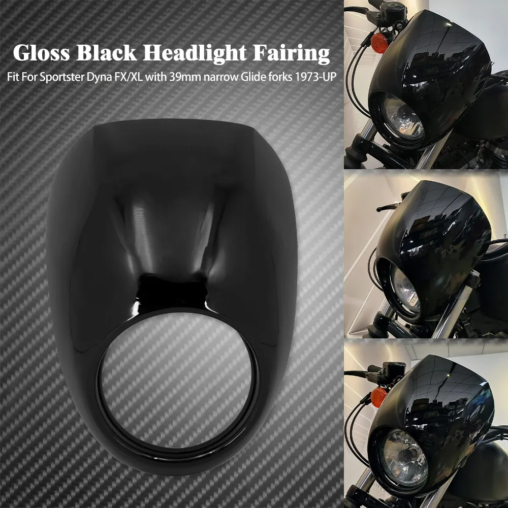 Motorcycle Headlight Fairing Cover Front Cowl Fork 39mm Mount Kits For Harley Sportster XL 883 1200 Dyna Low Rider FXDF 1973-UP