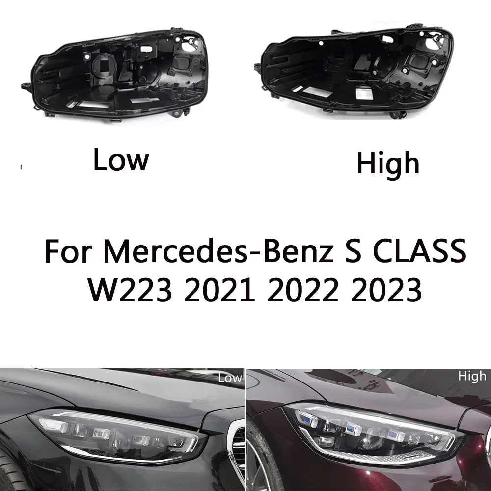 HTTCY Headlight Base For Benz S-CLASS W223 2021 2022 2023 Headlamp House Car Rear Base Front Auto Headlight Back House