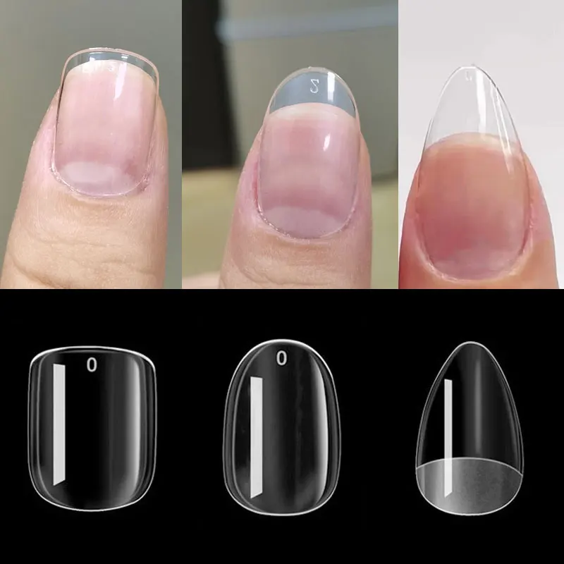 120Pcs Artificial Nails M/S/ XS Short Oval Square Almond Fake Nail Press On Nail Extension Gel X Capsule False Nails Tips