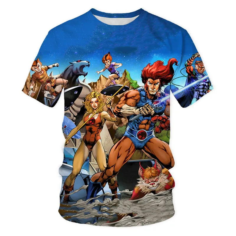 New Thundercats T Shirt Cartoon 3D Anime Print Fashion Trend Boys Girls T-shirt Streetwear Oversized Harajuku Kids Tops Clothing