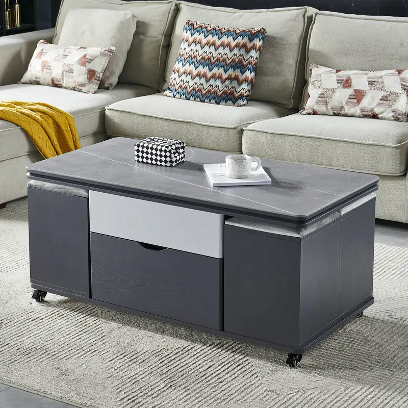 Modern Luxury Designer Clear Cheap Side Table  Kaffee Tische home Aesthetic Lounge Living Room Storage Lifting Coffee Table