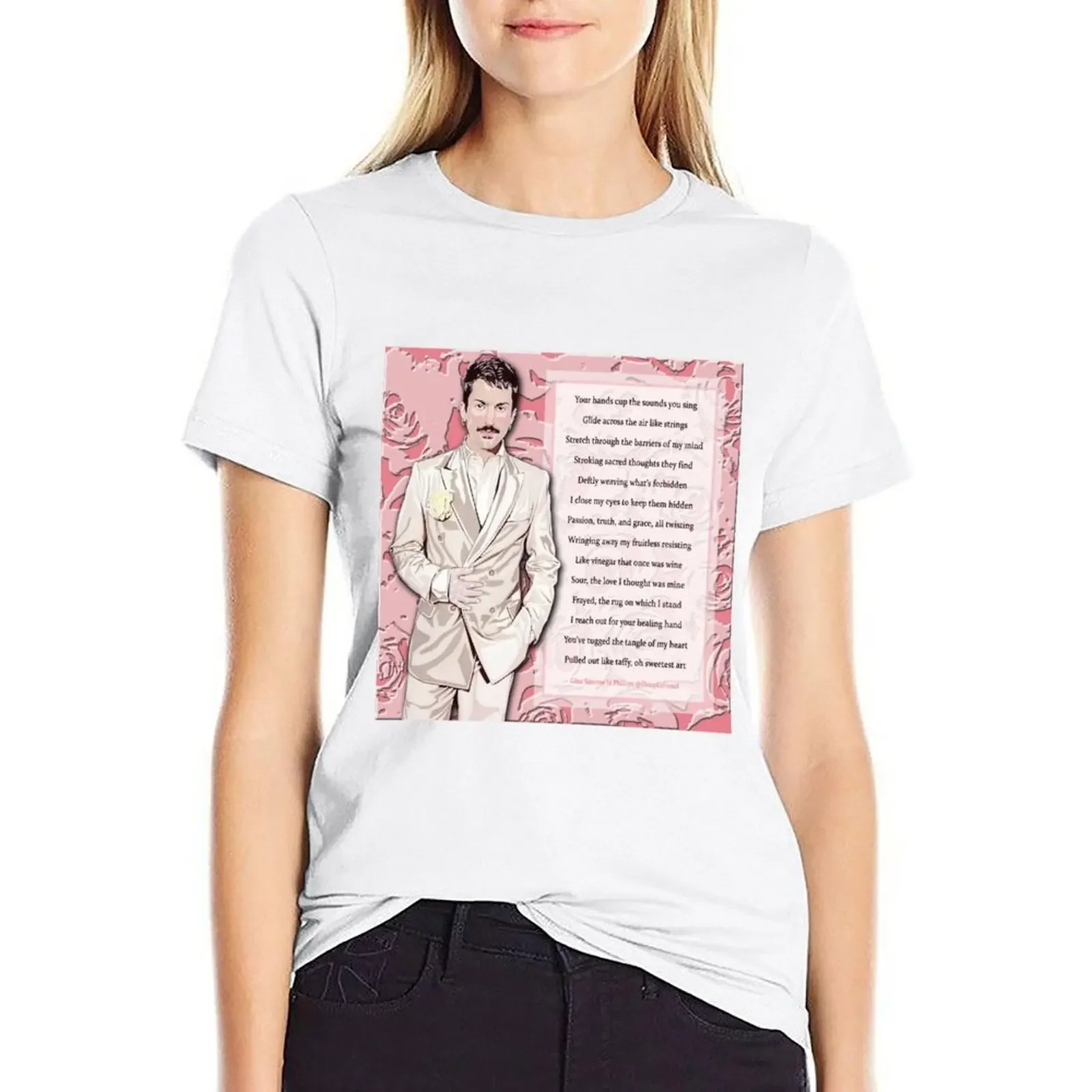 

Mitch Grassi of Pentatonix with Poem T-shirt kawaii clothes female Summer Women's clothing