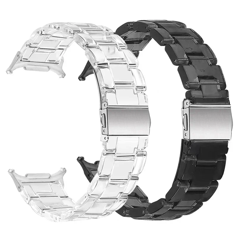 Clear Resin Bracelet for Samsung Galaxy Watch 7 Ultra 47mm Watch Strap for galaxy watch 7 ultra 47mm No Gaps Curved end Adapter