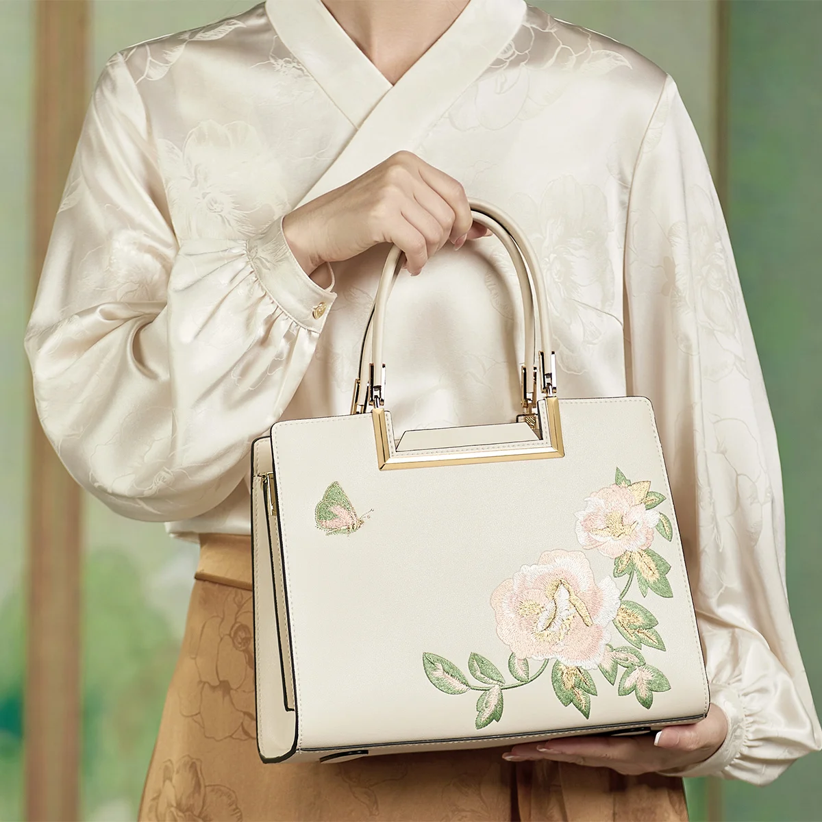 Limited Chinese Style Women Cow Leather Handbag Original Single Shoulder Bag Top Handle Business Women Leather Purses #sc1603