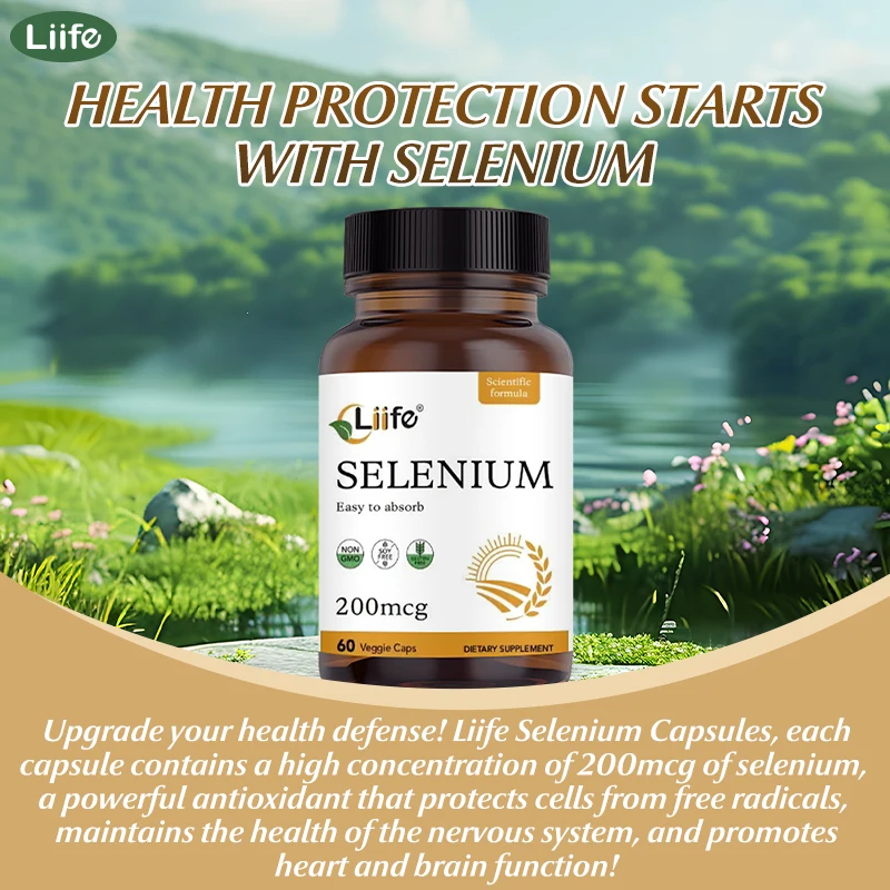 Liife Selenium 60 Caps - Antioxidant, Cell & Cognitive Support, Essential Trace Elements for Men & Women