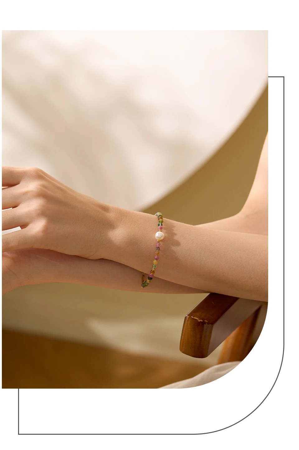 Yhpup Mehrfarbige natürliche Turmalin Stein Perle Halbedelstein Perlen Luxus Damen Halskette handgemachte Edelstahl Schmuck Geschenk – Detail 5