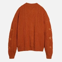 Glittery TS Cardigan Women Orange Chunky Knit Sweater with Star Embroidery Gold Thread Showgirl Cardigan Tay Cardi TLOAS - Image 2