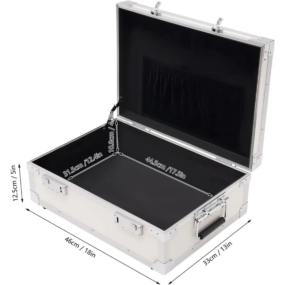 Locking Storage Box with Combination Lock, Lockable Briefcase, Alumínio Storage Trunk for Personal Items Cash and Laptop