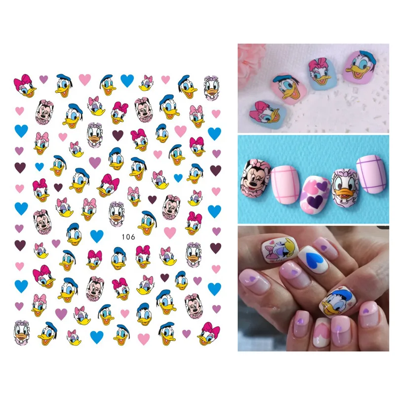 Disney Stitch New Children's Cartoon Nail Sticker 3D with Adhesive All Attached Animal Series Diy Decorative Materials for Women