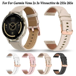 18mm Smart Watch Strap For Garmin Venu 3S/Venu 2S/Vivoactive 4S/Forerunner 265S 255S Bracelet Rose Gold Buckle Wristband