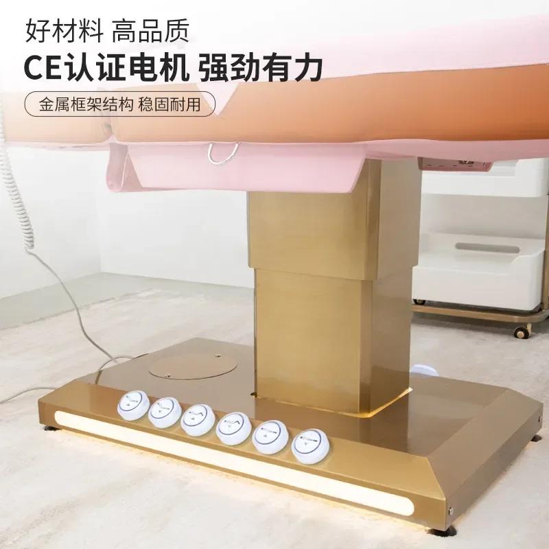 Bohorio Electric Lifting Beauty Bed Textured Embroidery for Eyelash Extension Massage Facial Treatment Professional Use