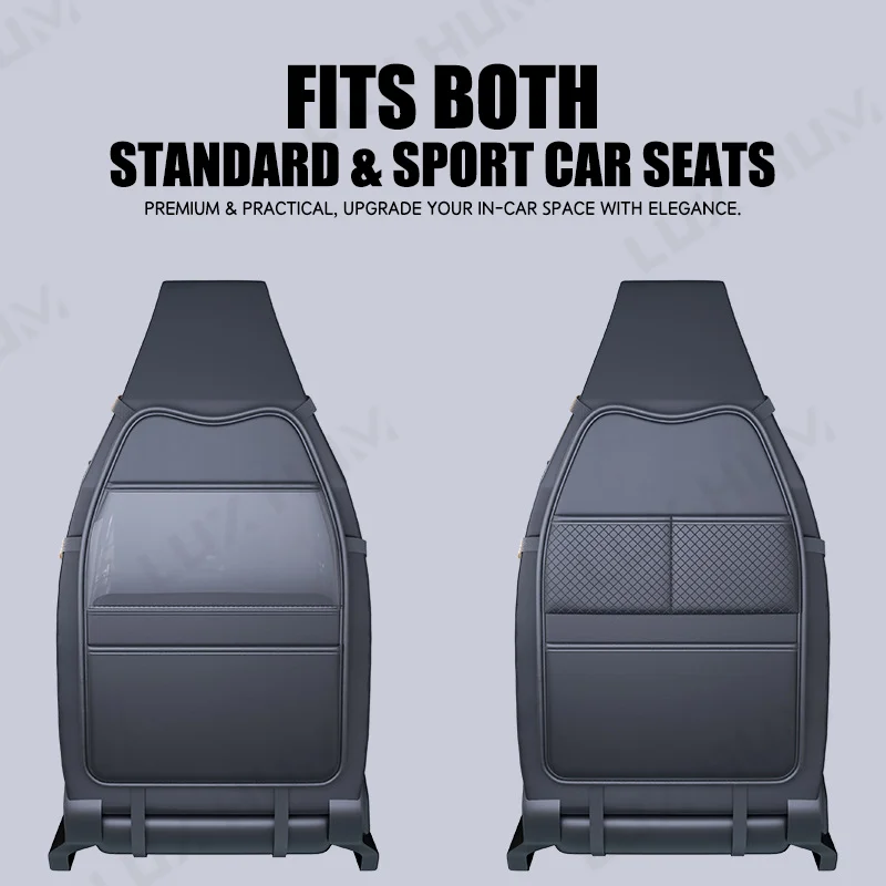 Car Seat Anti Kick Mat with Organizer Universal Seat Back Protector for Children/Dog Waterproof Mudproof Auto Backseat Kick Pad