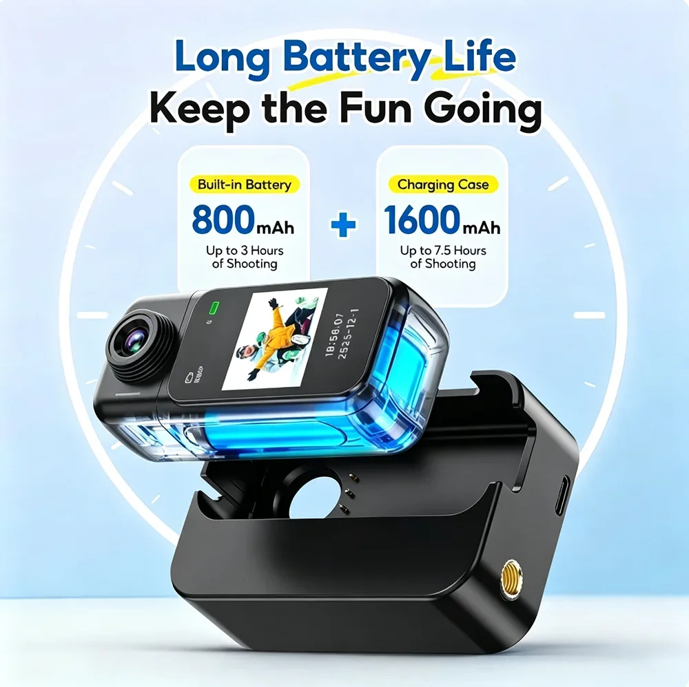 4K/1080P Mini WiFi Body Vlog Camera With Charging Case Portable Sports Cam for Motorcycle Bike Pet Cycling Outdoor Recording - view 4
