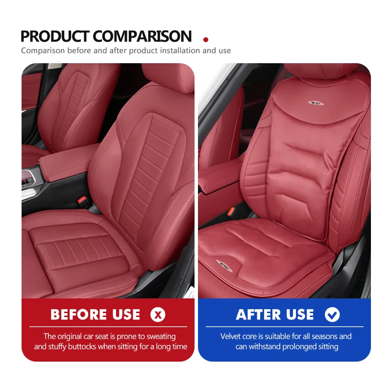 Car Interior Velvet Cushion Backrest Seat Cover Protector Pad For MINI R56 F54 F57 R70 JCW F60 F55 John Cooper Works