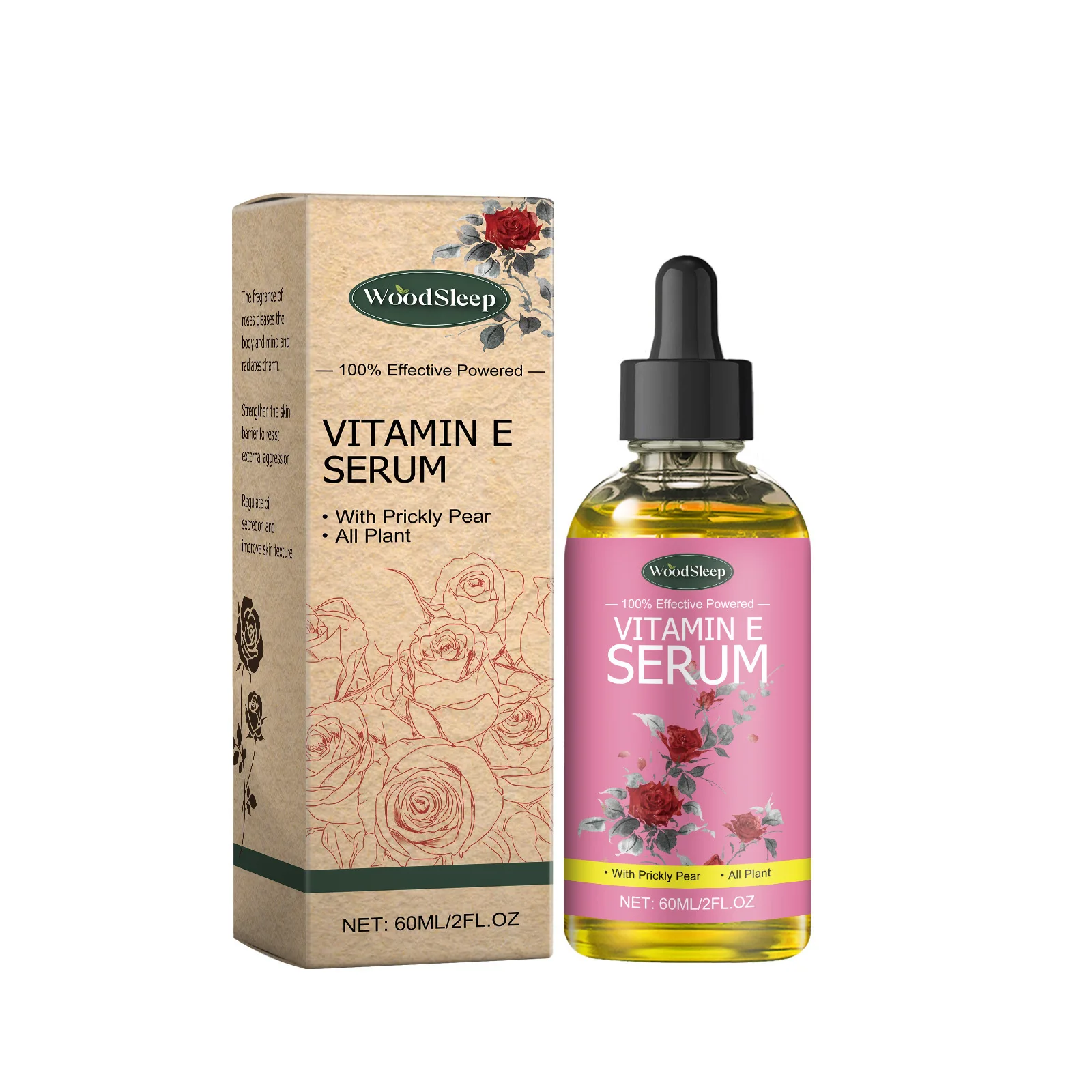 Rose Vitamin E Face Body Essence Oil Natural Moisturizing Brightening Anti-Aging Repair Dry Skin Massage Serum