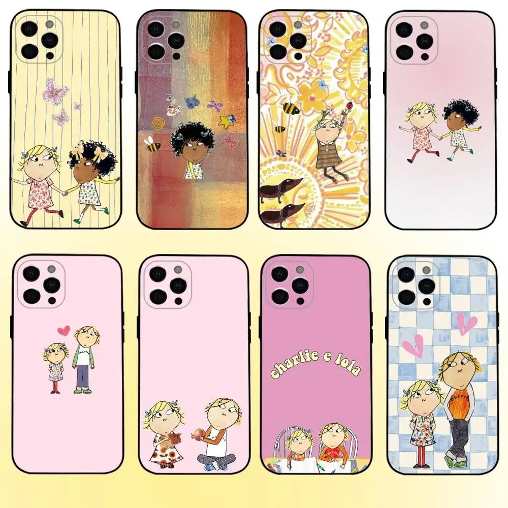 

C-Charlie and L-Lola Phone Case For iPhone17,16,15,14,13,12,11 Plus,Pro Max Soft Black Cover