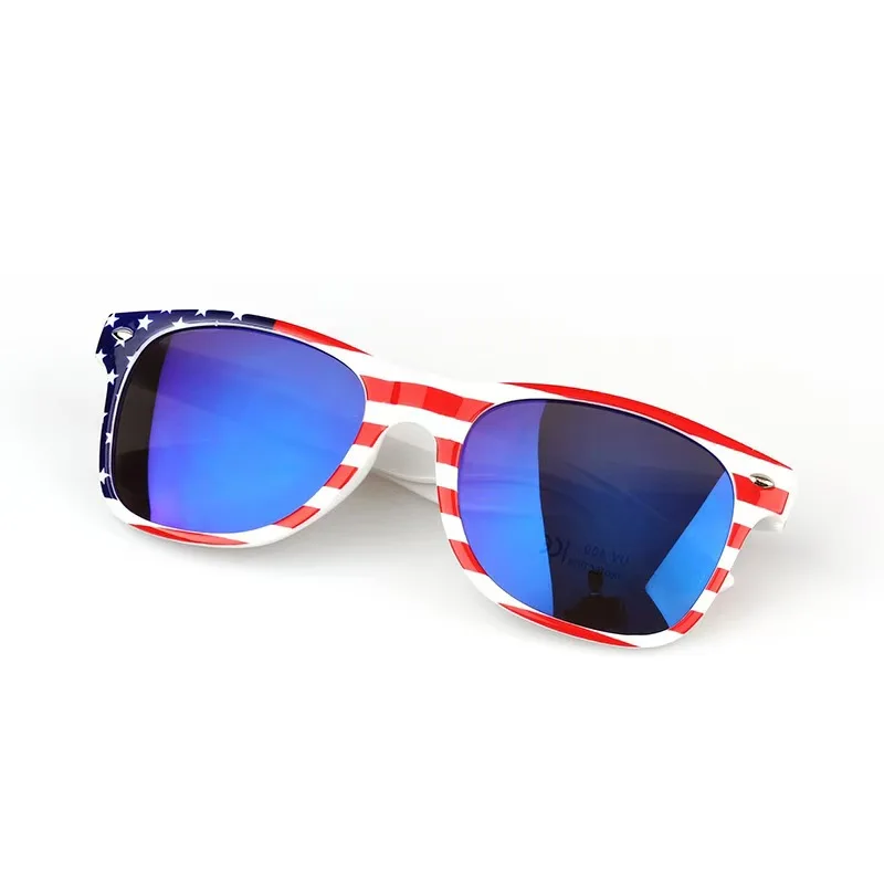 En stock, gafas de sol clásicas con diseño de uñas de arroz, transparentes, con bandera americana, gafas de sol del Día de la Independencia 2140, gafas de sol desarrolladas