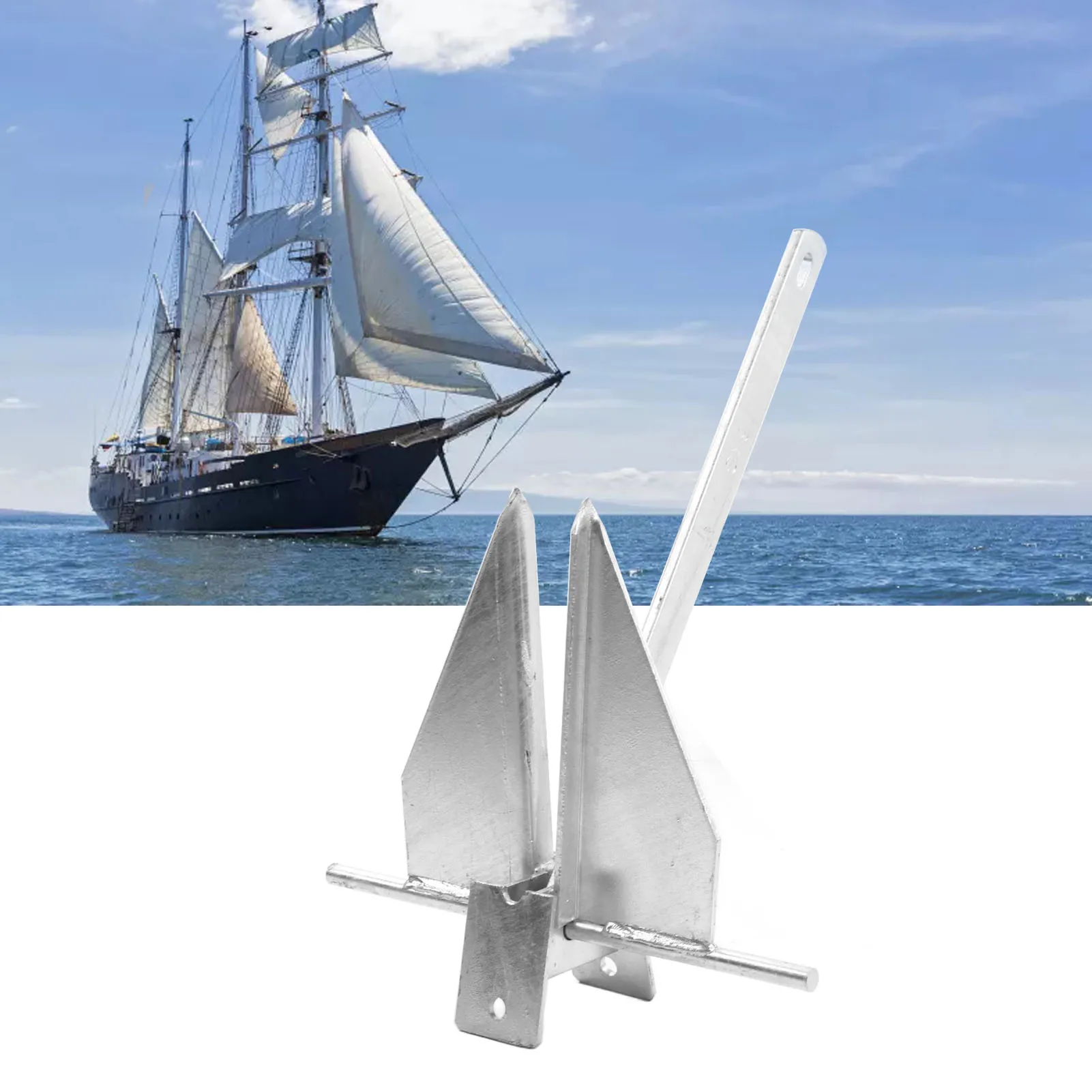 13lb Ship  Kit Carbon Steel Heavy Duty   Boat  with Nylon Rope Chain for Fresh Water Sea Ship