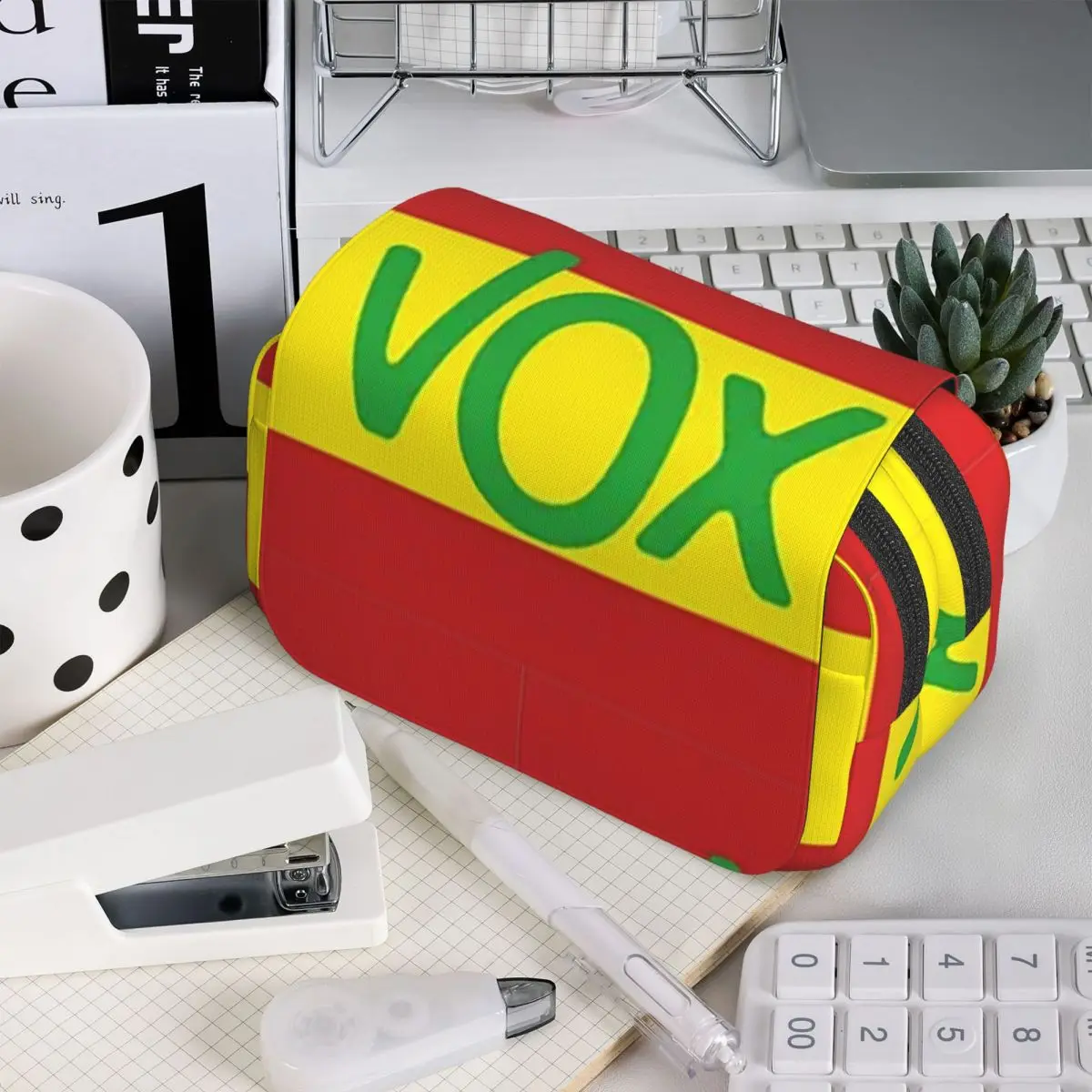 

Espana Vox Logo Spain Political Party Spanish Pencil Case for Boy Girl Gifts Pen BoxPencil Bag Stationery Supplies PenHolder Bag
