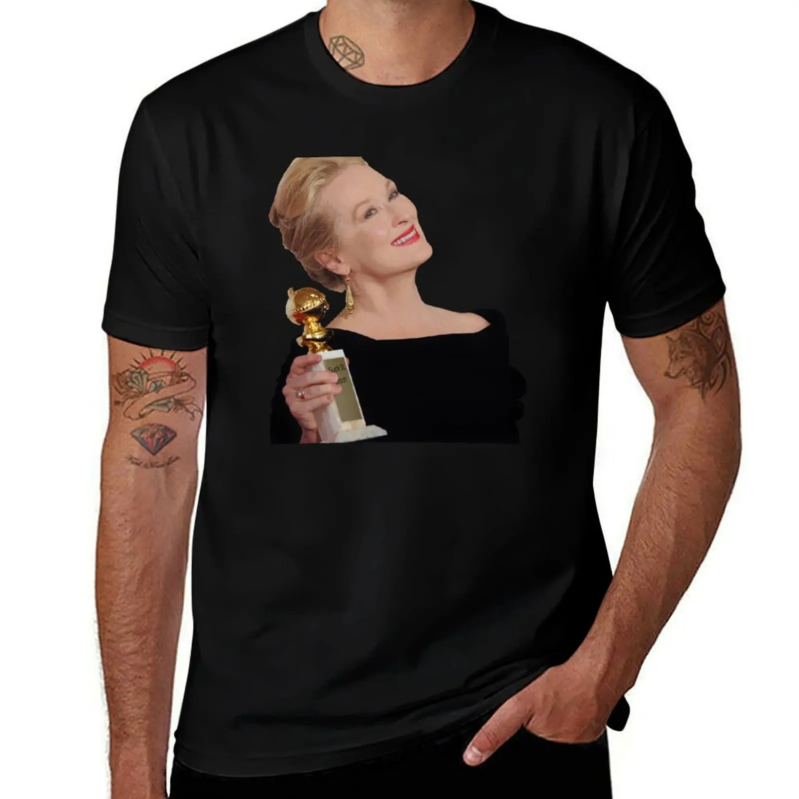 Meryl Streep: All The Awards T-Shirt Basic Solid Tee for Daily Use T-Shirt
