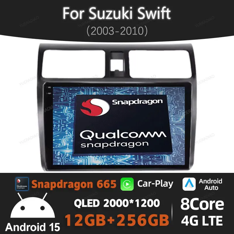 

Автомобильный радиоприемник Android 15 для Suzuki Swift 2003-2006 2007 2008 2009 2010 Carplay Автомультимедийный видеоплеер 4G GPS NAVI WIFI QLED