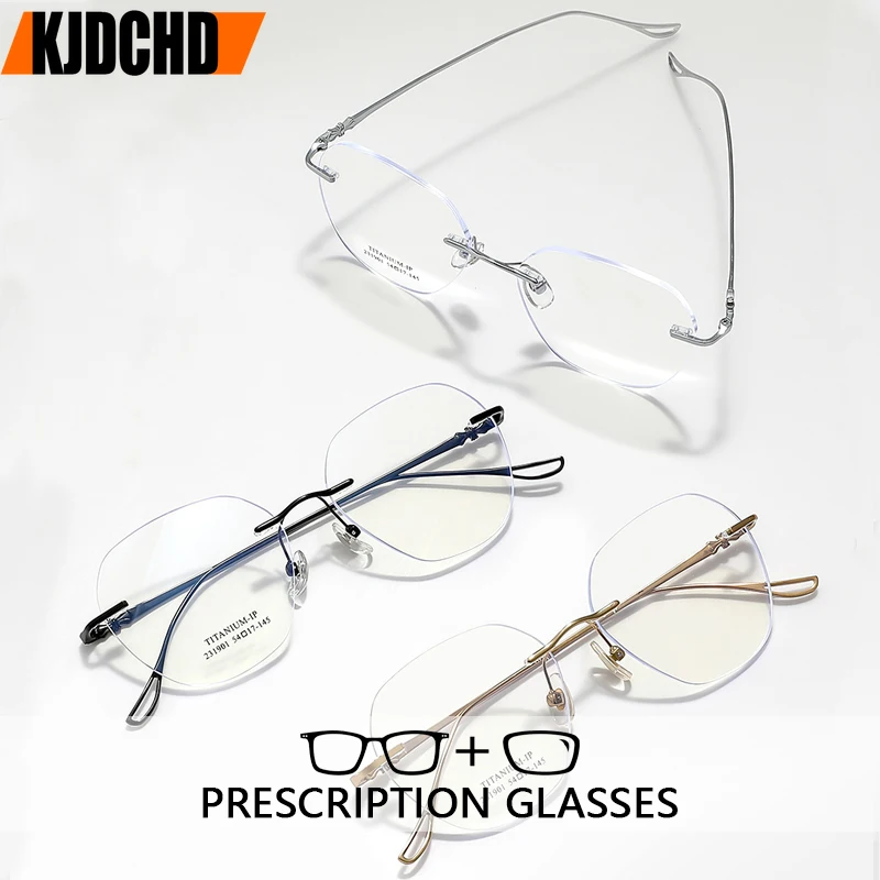 

KJDCHD безрамочные очки для чтения женские анти-синий свет очки без оправы по рецепту фотохромные прогрессивные мультифокальные очки
