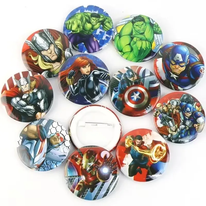 

Marvel The Avengers Broochs Anime Action Figure Cute Cartoon PVC Brooch Anime Merchandise Clothing Bag Decoration Children Gifts