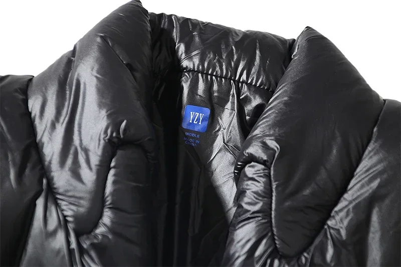 Blue Plastic Bag Solid Color Down Padded Jacket Men Women Hip Hop Casual Thick Winter Bomber Bread Jackets  Winter Coat