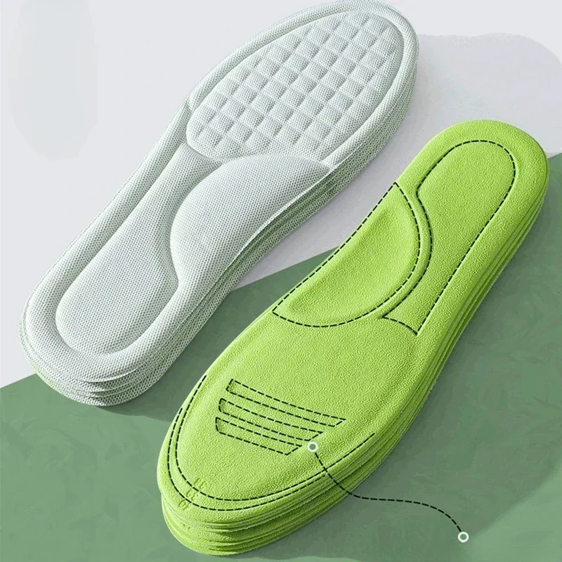 Soft Unisex Memory Foam Orthopedic Insoles Breathable Deodorizing Insole รองเท้ากีฬา Anti-sweat Antibiotic รองเท้าอุปกรณ์เสริม