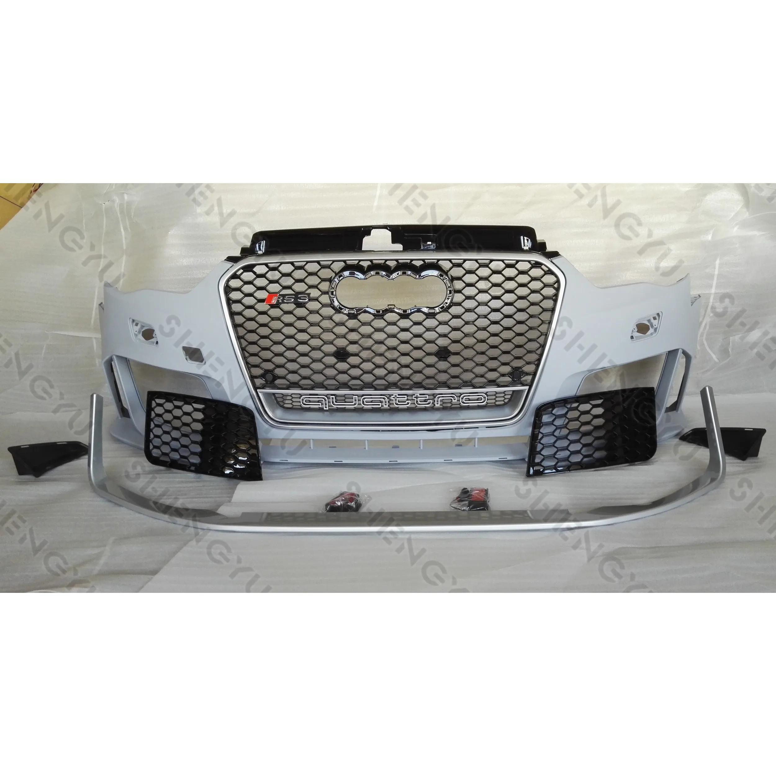 Auto body systems for Audis A3 2013-2016 year upgrade to RS3 model car bumpers include front bumper assembly with grille