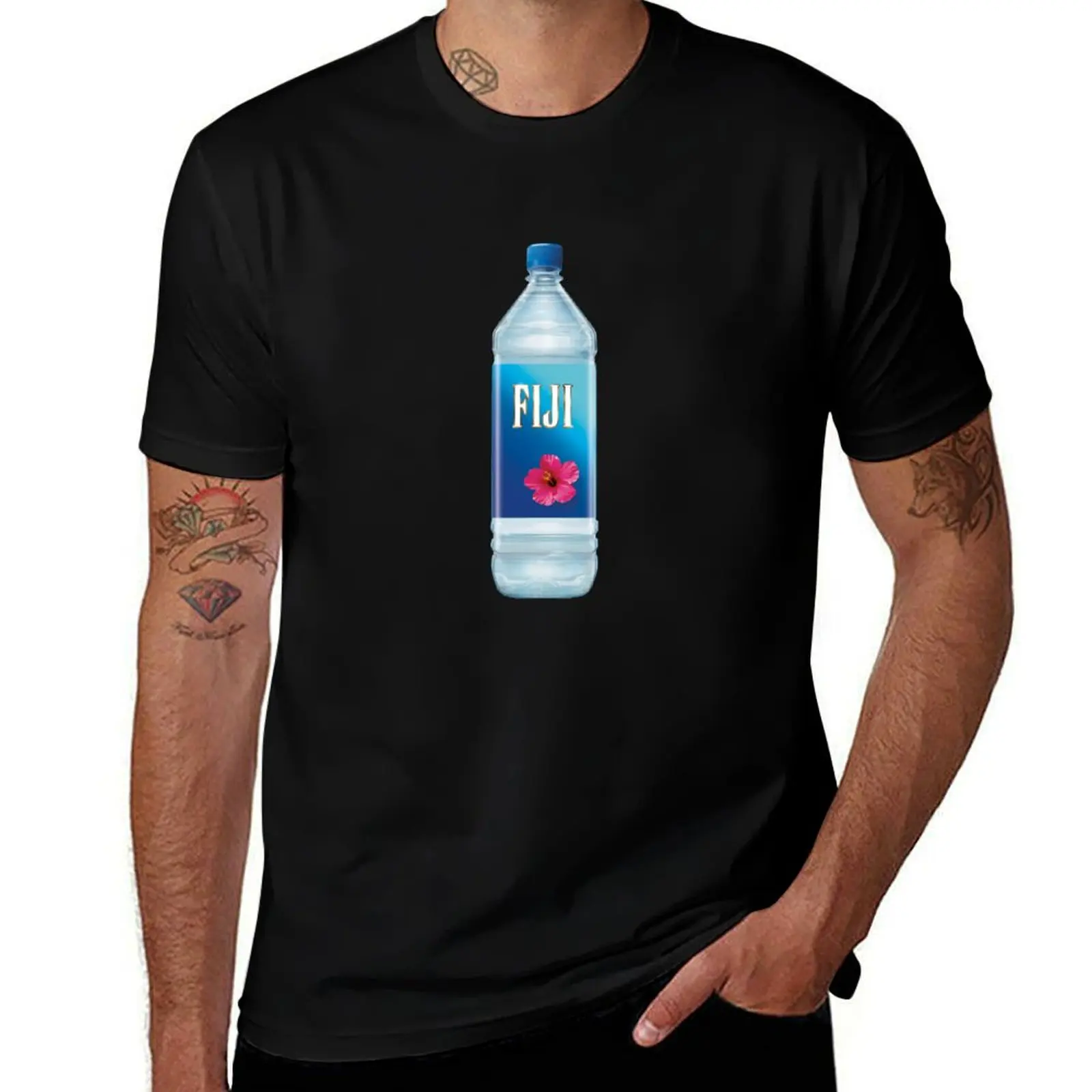 FIJI WATER-AESTHETIC-Camiseta VAPORWAVE, camisetas divertidas de lujo para hombre, Camiseta de algodón