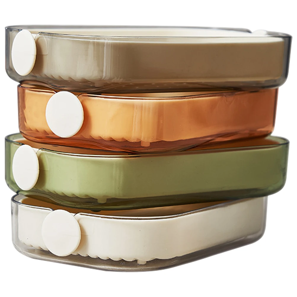 

4pcs Double Layer Holder Imitation Marble Draining Soap Dish Bathroom Storage Box Resistant Compact Decorative