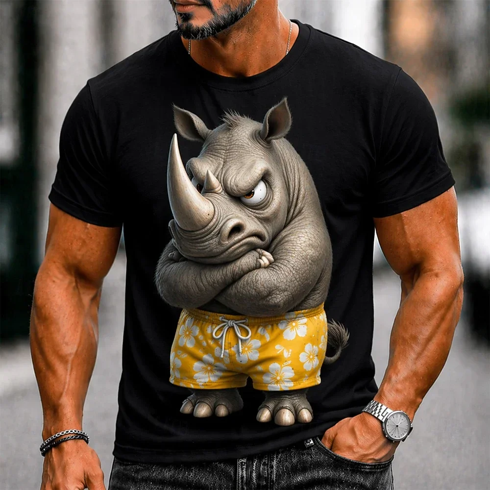 Shirts for Man New Funny Painting 3D Printing Short Sleeve Summer Outdoor Fashion Wear Tops Large Size Loose Men's T-Shirt