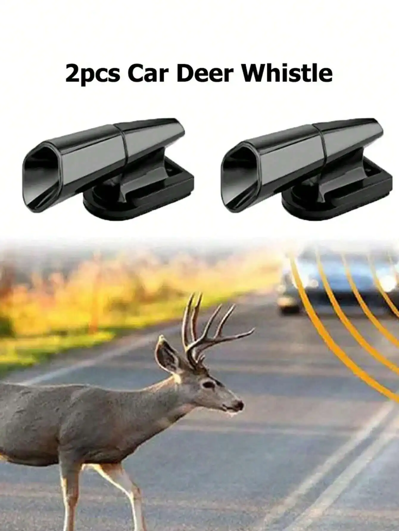 2 ultrasonic car deer whistle repeller - front grille mounted repeller