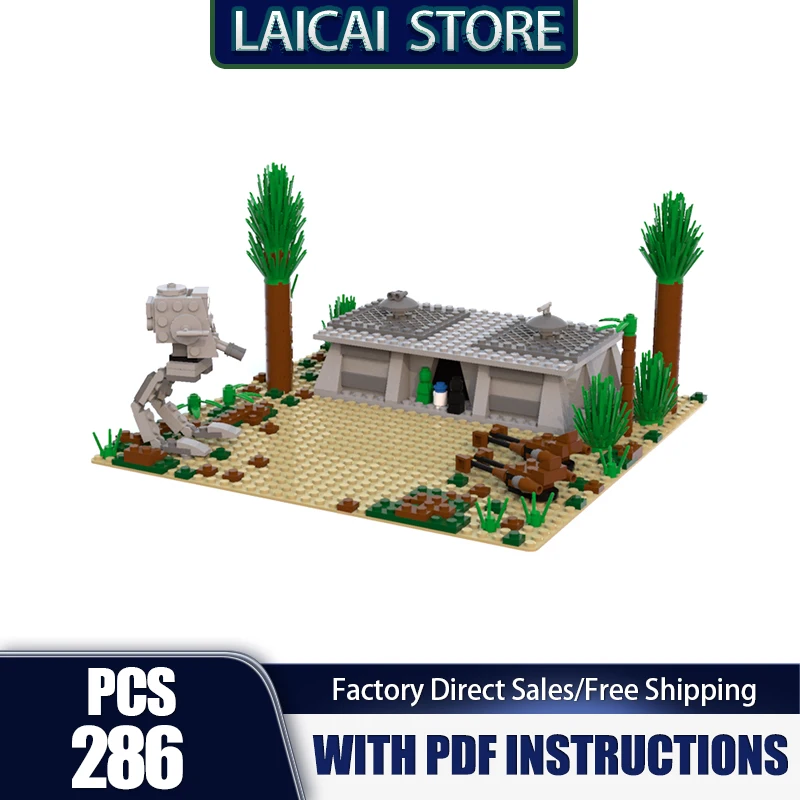 Popular Star Movie Model Moc Building Blocks Bunker Battle Scene Model Technology Bricks DIY Assembly Holiday Toys Set Gifts