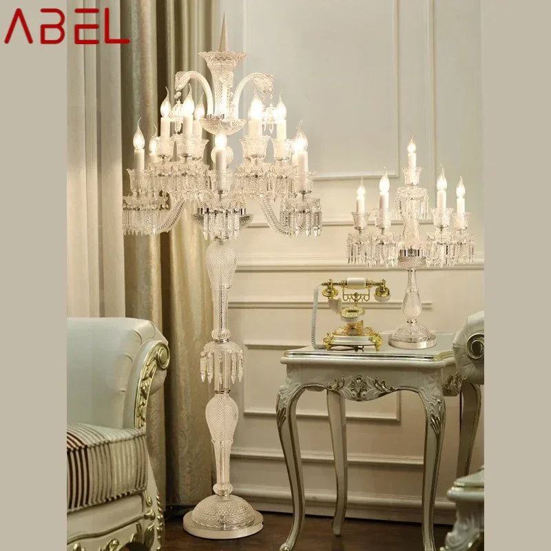 ABEL European Style Crystal Floor Lamp Luxurious Hotel Ballroom Wedding Candle Decoration Lamp Living Room Bedroom Villa