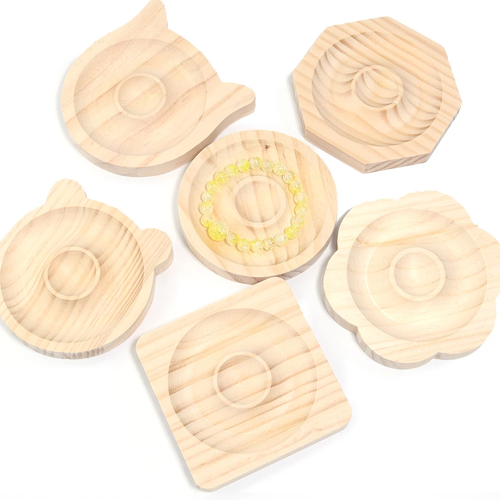 

1pc DIY Wooden Beading Design Board Suitable For Ornament Making HandiCrafts Home Storage Tray Practical Display Trays Props