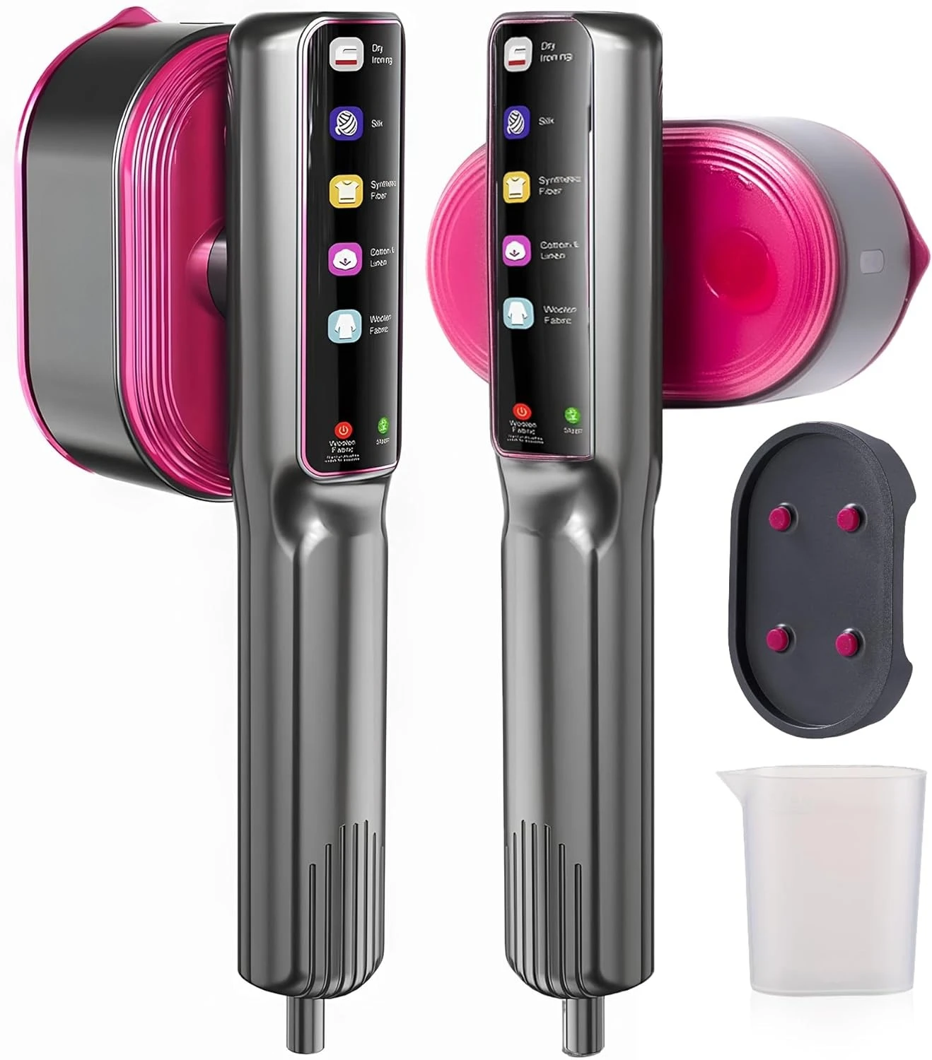 Vaporizador de ropa portátil, vaporizador de mano con pantalla táctil de 1200 W, eliminador de arrugas de 1 s, planchado en seco/vapor, calentamiento de 10 s (enchufe de la UE)