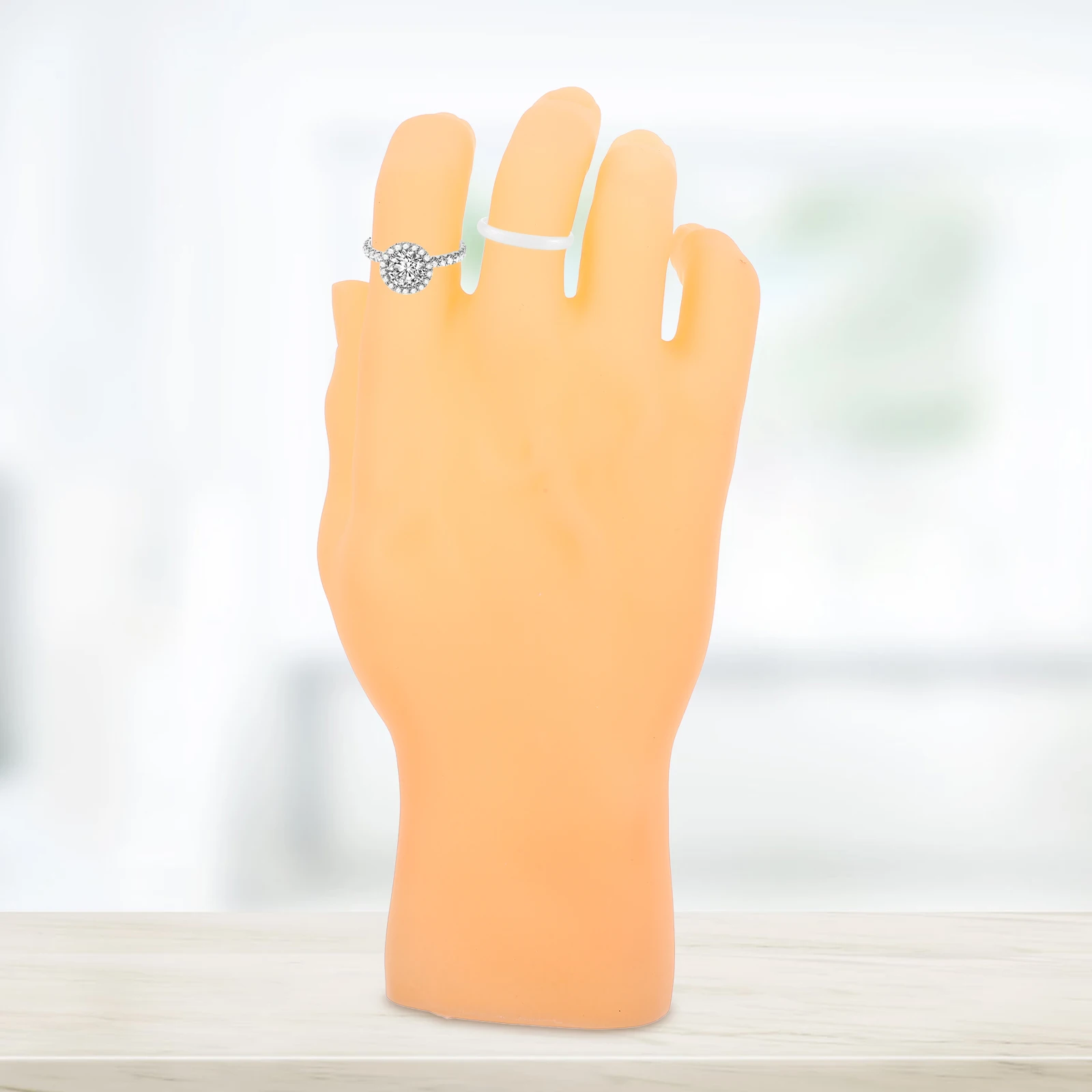 

Simulation Hand Model Fake Jewelry Display Ring Mannequin Vinyl Glove Mold for Exhibitions Lightweight Portable Right Hand 3D